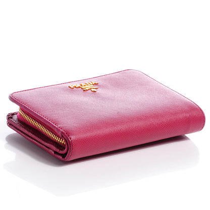 Prada Saffiano Metal Wallet Ibisco 4 of 10