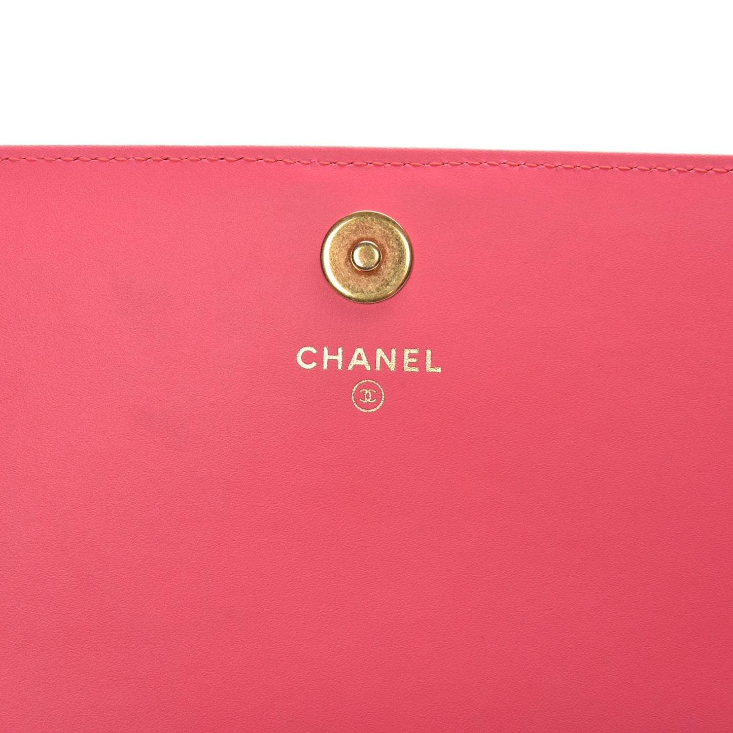 Patent Quilted Boy Wallet On Removable Chain WOC Pink