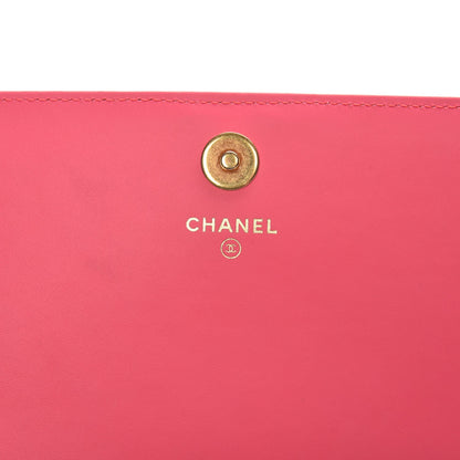Chanel Patent Quilted Boy Wallet On Removable Chain WOC Pink 7 of 10