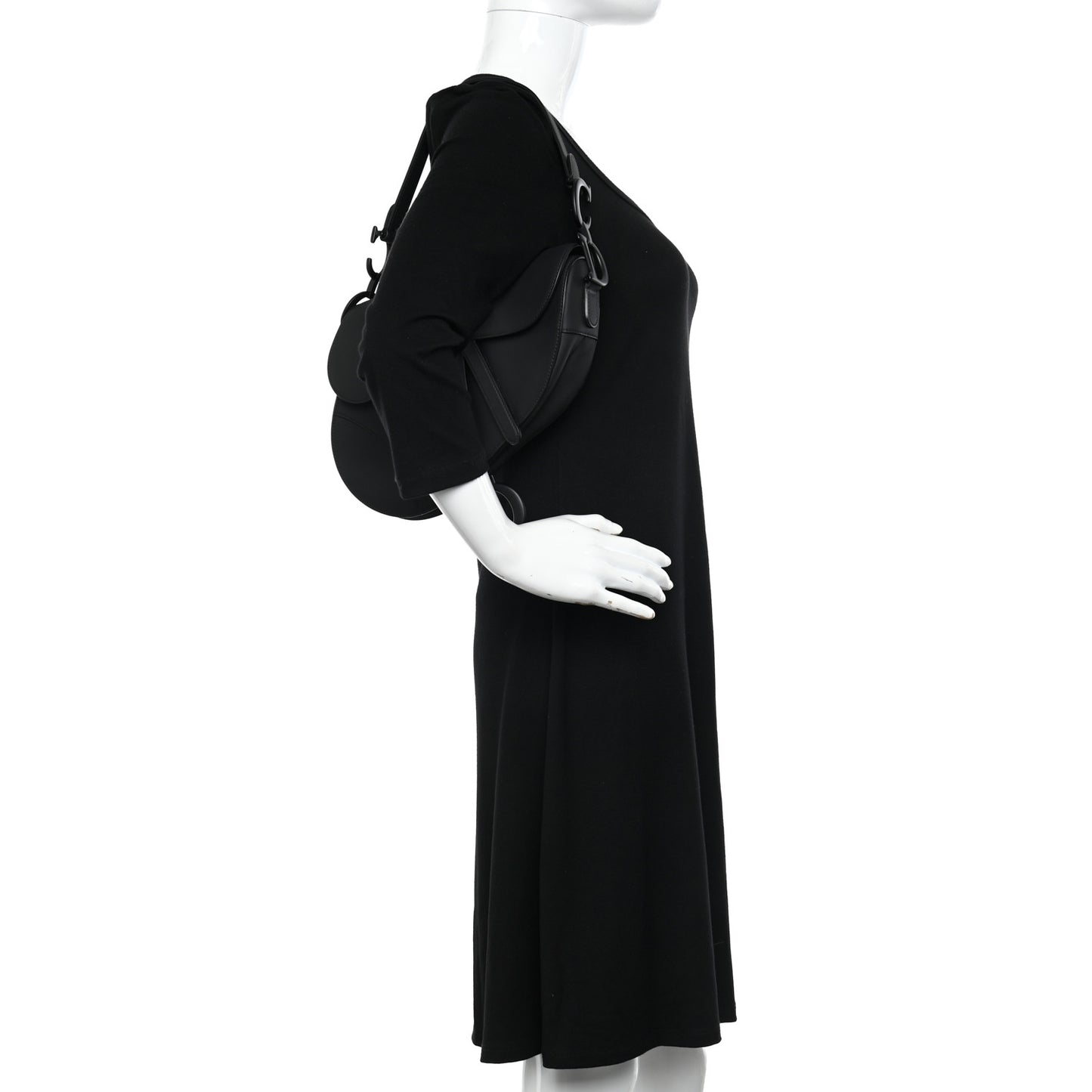 Ultra Matte Calfskin Saddle Bag Black