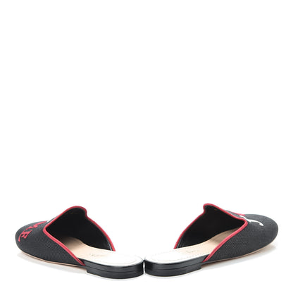 Christian Dior Embroidered Cotton Dioramour Mules 37.5 Black 5 of 16