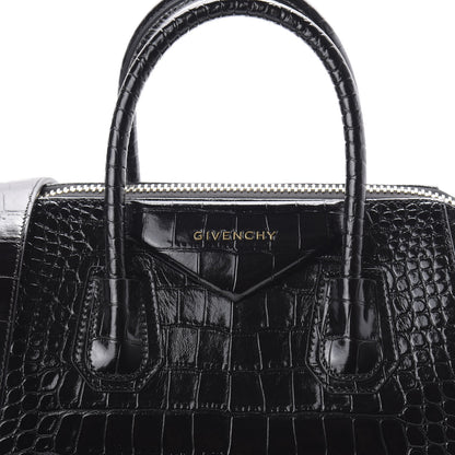 Givenchy Calfskin Crocodile Embossed Small Antigona Black 10 of 11