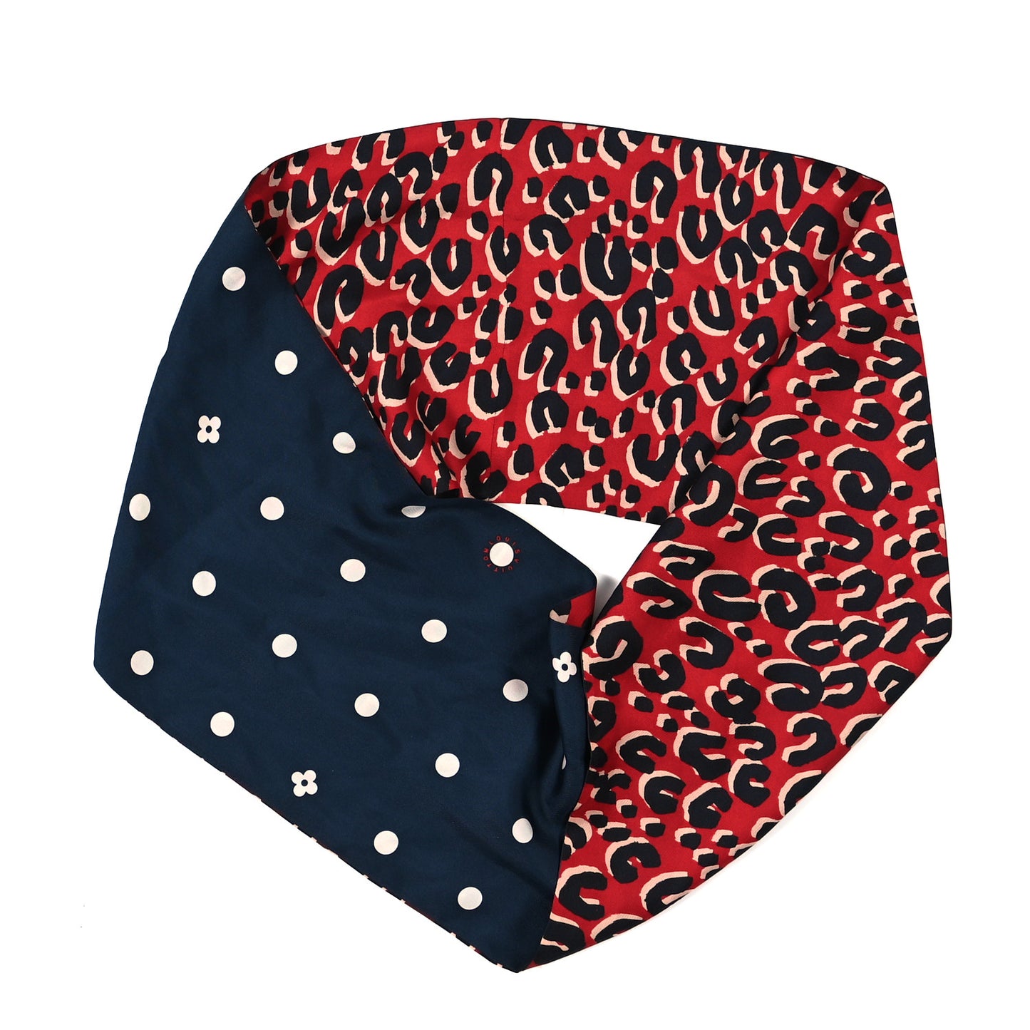 Silk Leopard Snood Scarf Red
