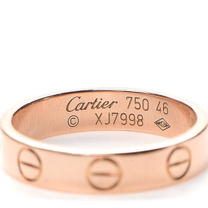 Cartier 18K Pink Gold 3.5mm LOVE Wedding Band Ring 46 3.75 4 of 5