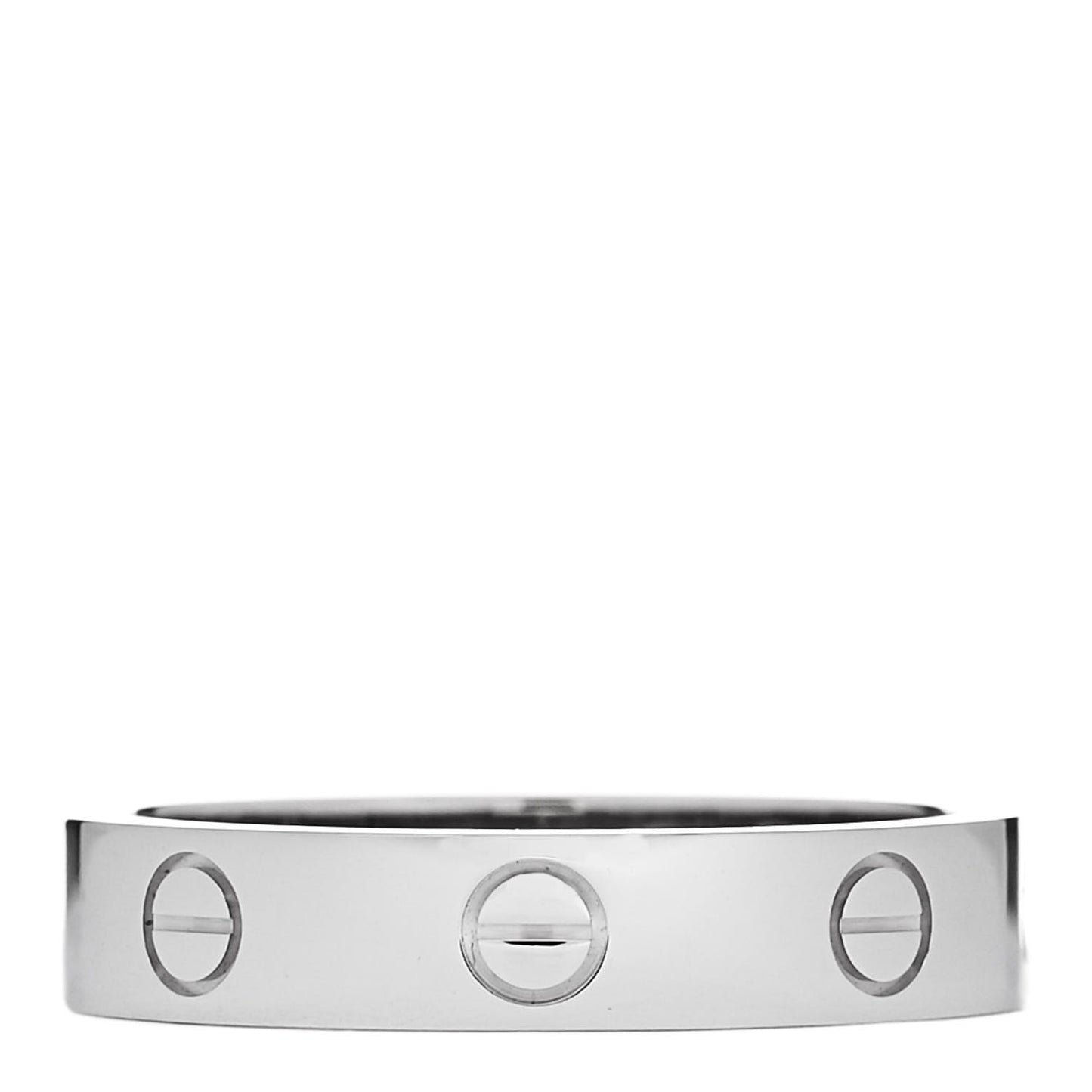 18K White Gold Diamond 4mm LOVE Wedding Band Ring 53 6.5