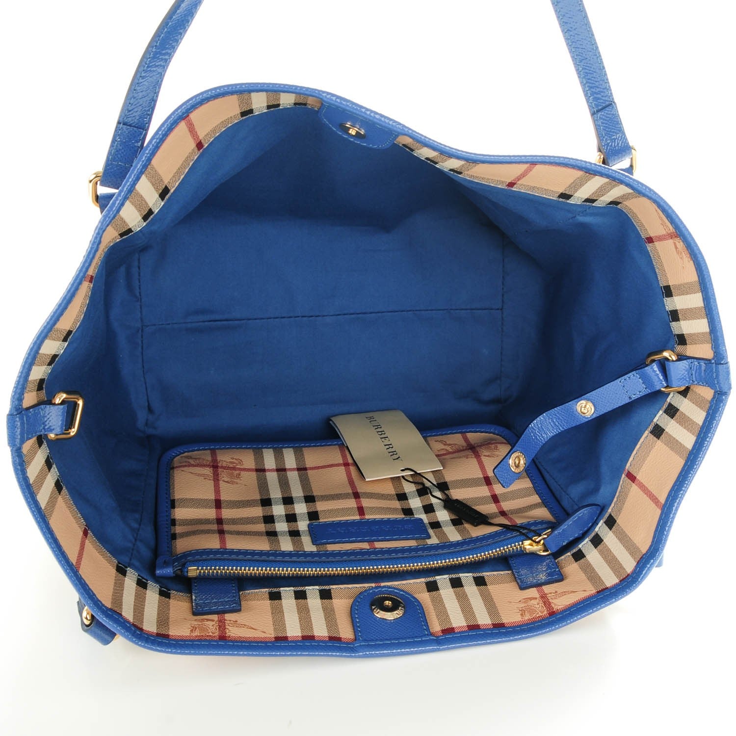 Burberry Haymarket Check Small Canterbury Tote Light Steel Blue 5 of 8