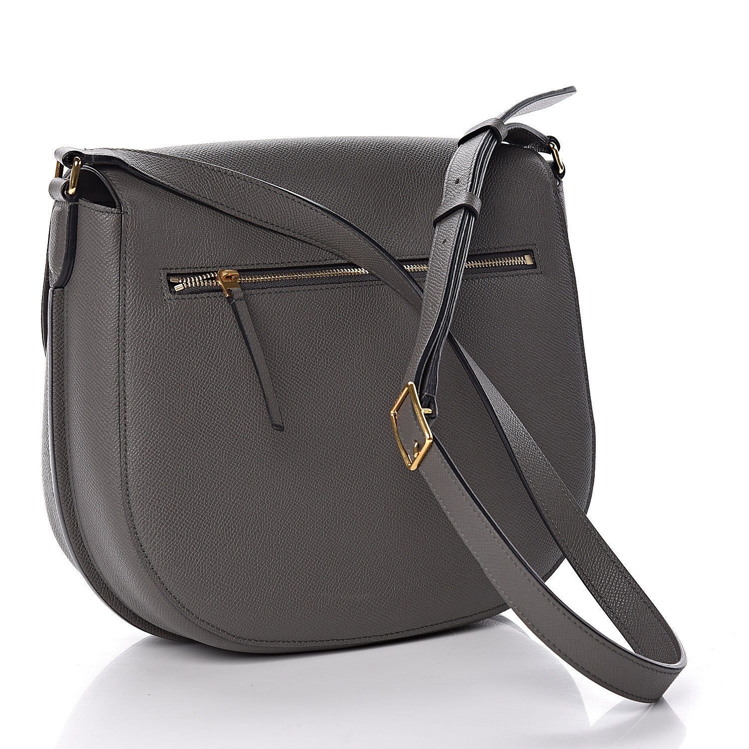 Celine Grained Calfskin Medium Trotteur Light Anthracite 3 of 12