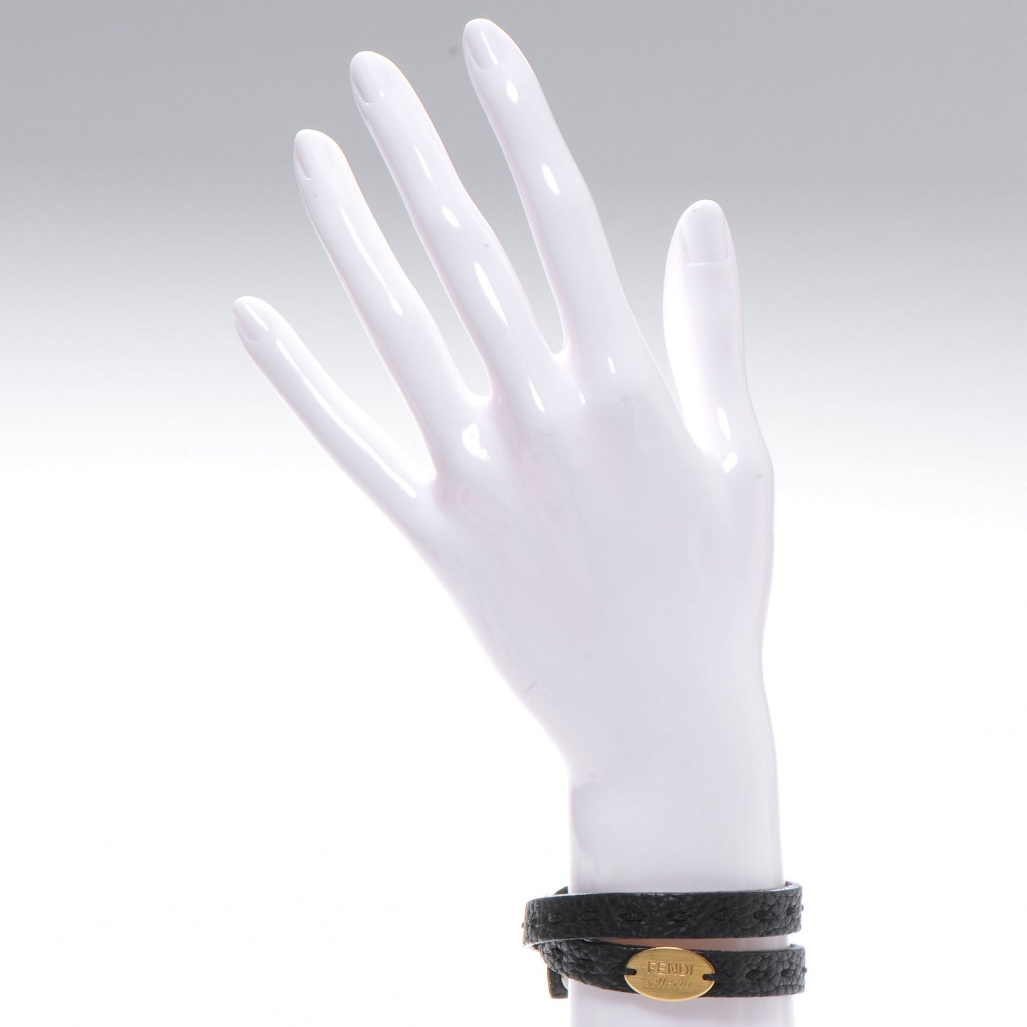 Fendi Calfskin Romano Selleria Bracelet Black 2 of 4