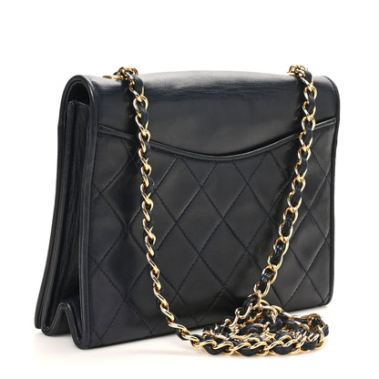 Chanel Lambskin Quilted Timeless CC Small Single Flap Navy Blue 2 of 10