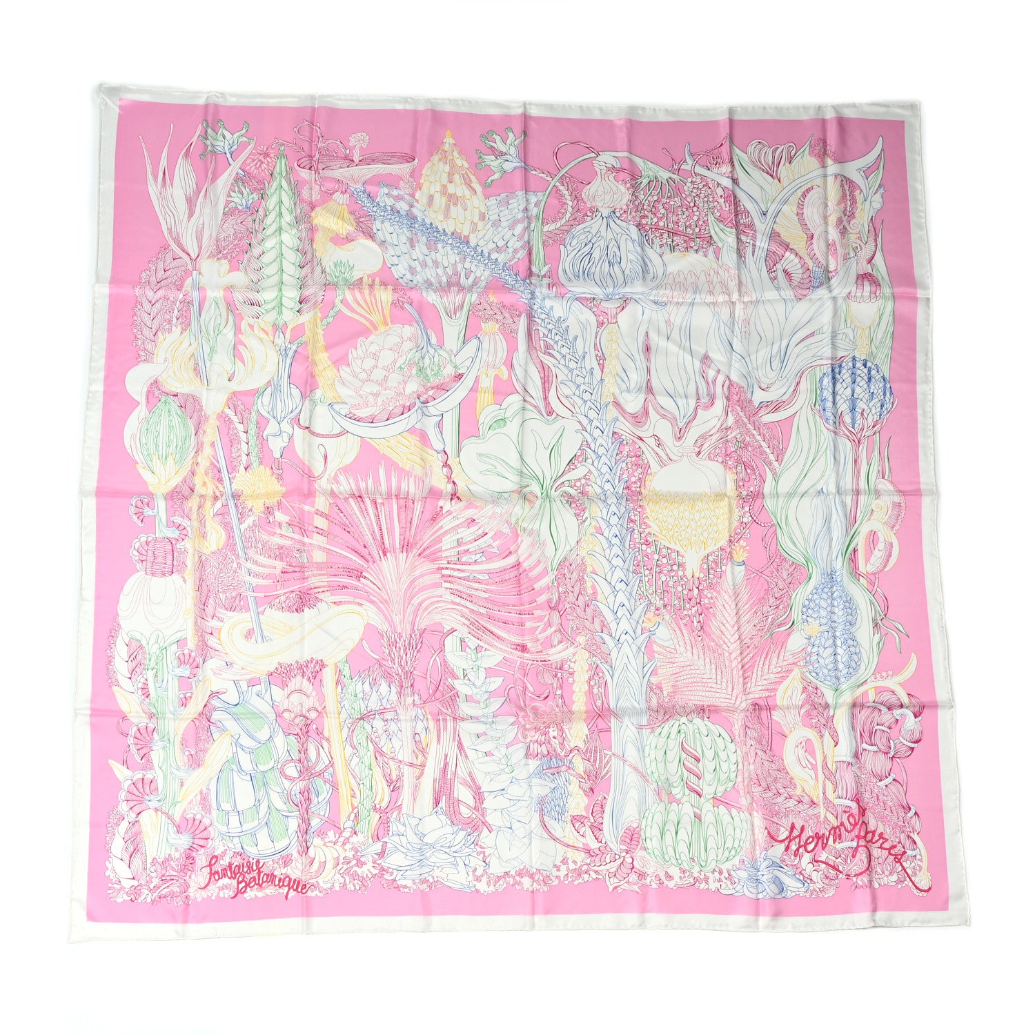 Hermes Silk Fantaisie Botanique Shawl 140 1 of 5