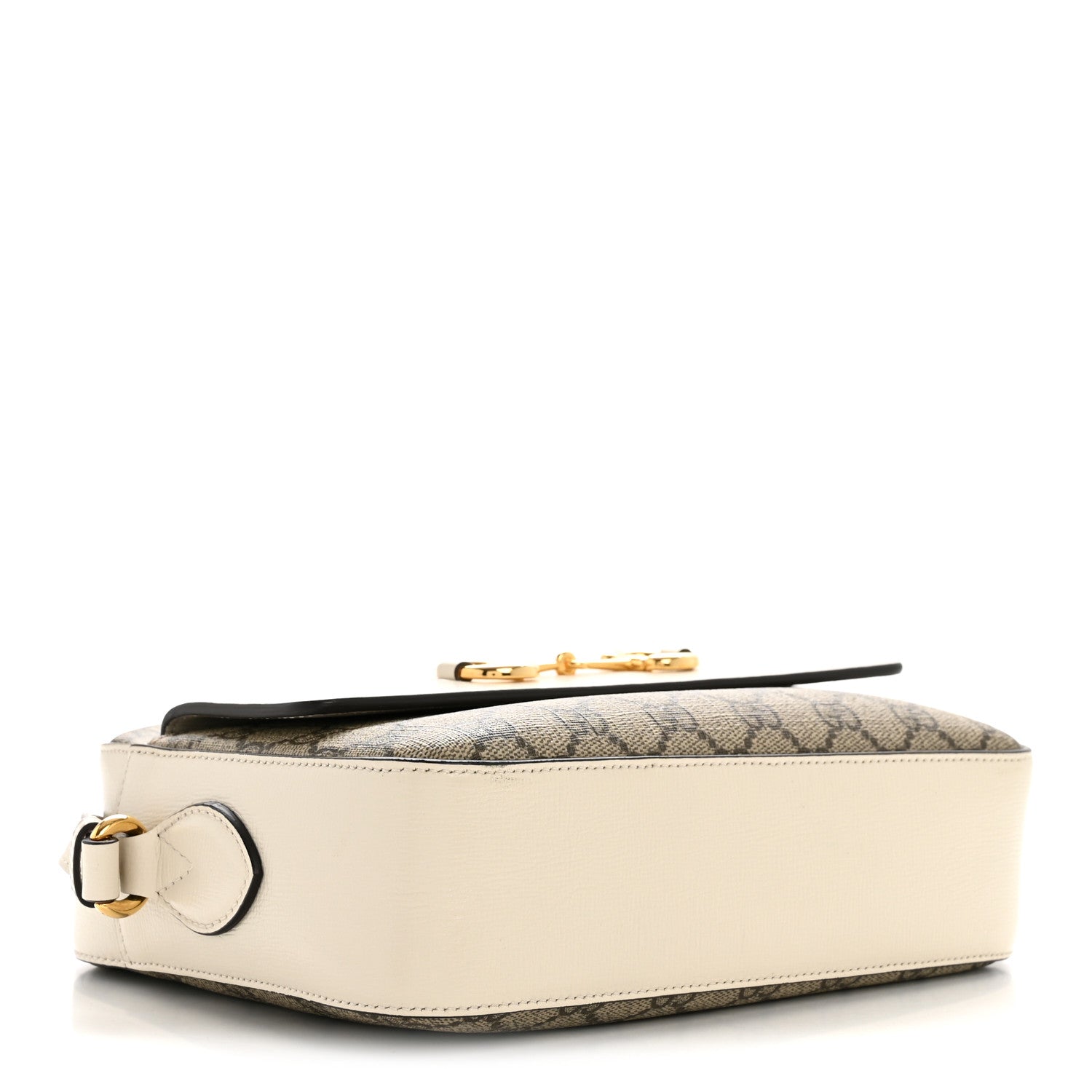 Gucci GG Supreme Monogram Small Horsebit 1955 Shoulder Bag Beige Mystic White 4 of 12