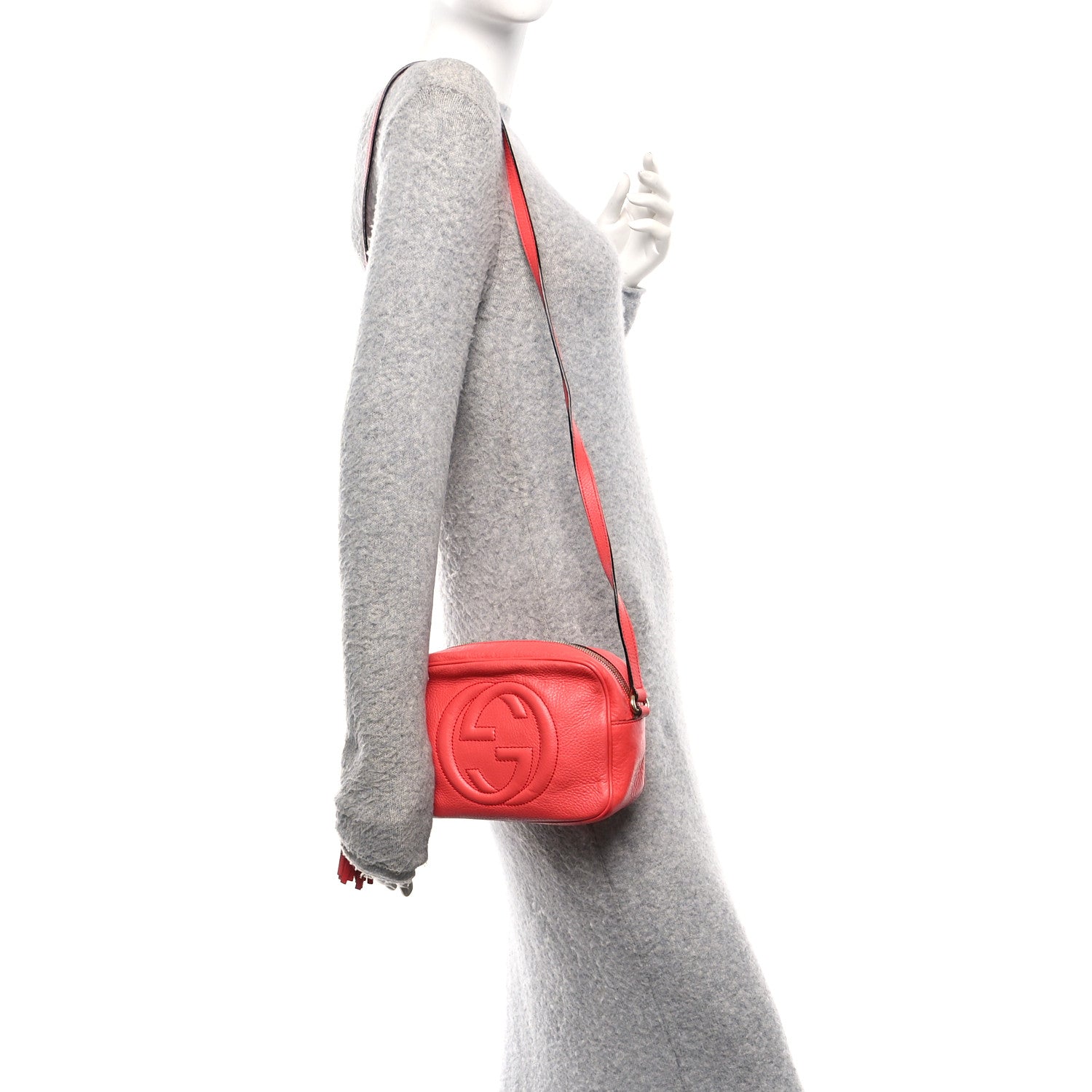 Gucci Pebbled Calfskin Small Soho Disco Bag Tabasco Red 2 of 10