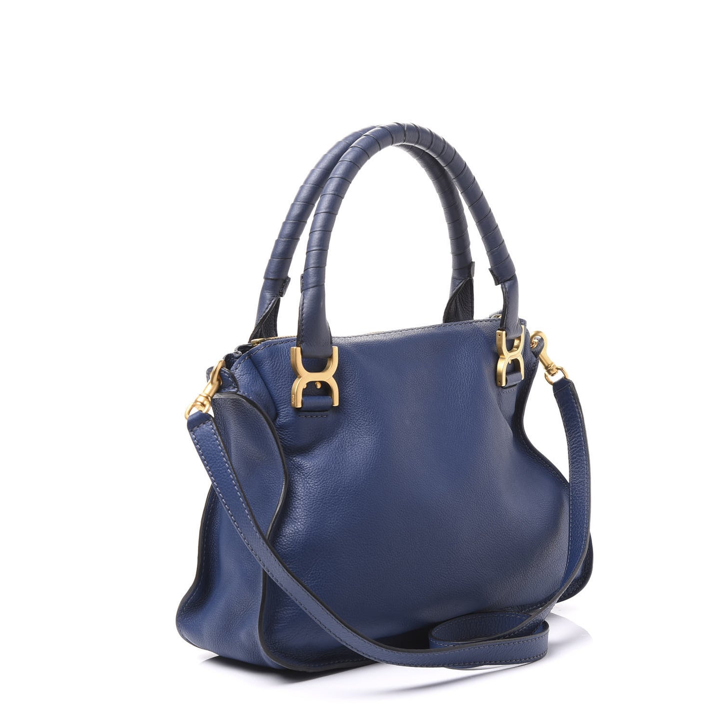 Calfskin Medium Marcie Satchel Royal Navy