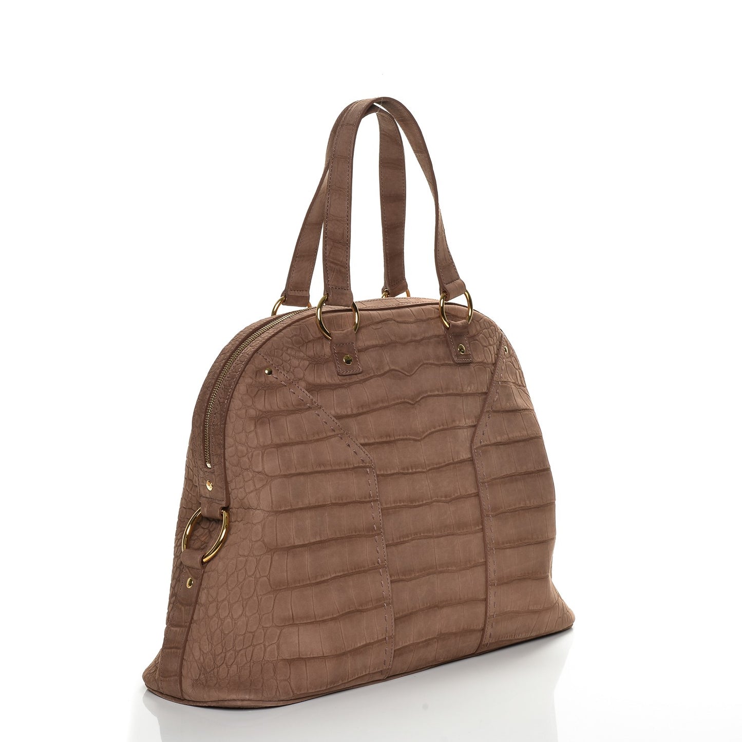 Nubuck Crocodile Embossed Oversized Muse Brown