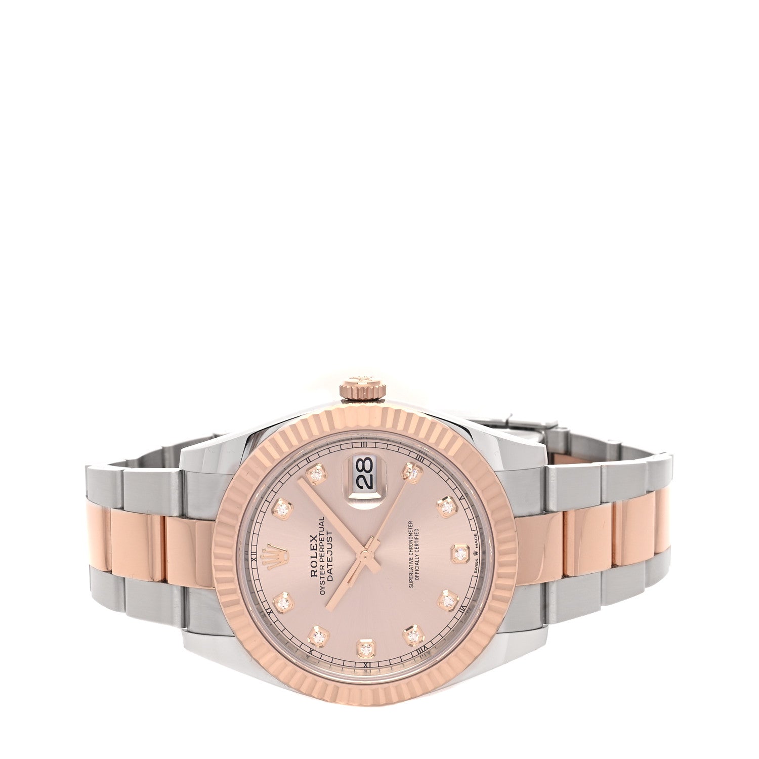 Rolex Stainless Steel 18K Everose Gold Diamond 41mm Oyster Perpetual Datejust Watch Sundust 126331 2 of 5