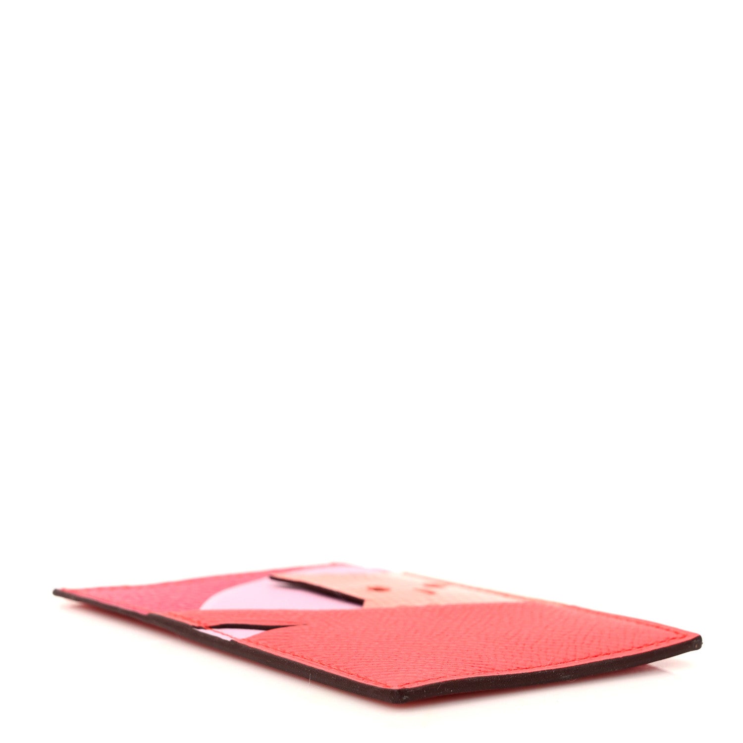 Hermes Epsom Evercolor Lizard Taurillon Clemence Petit Owl Card Holder Rose Mexico Mauve Pale Rouge Tomate Orange 4 of 7