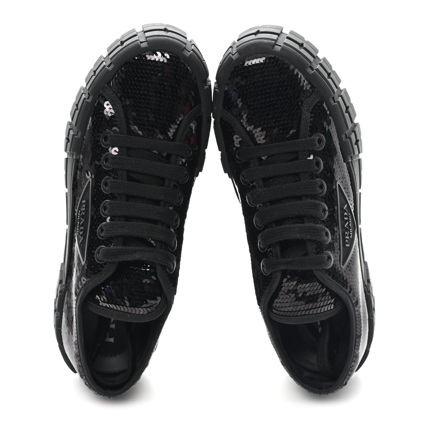 Paillettes Triangle Logo Double Wheel 50mm Sneakers 37 Black