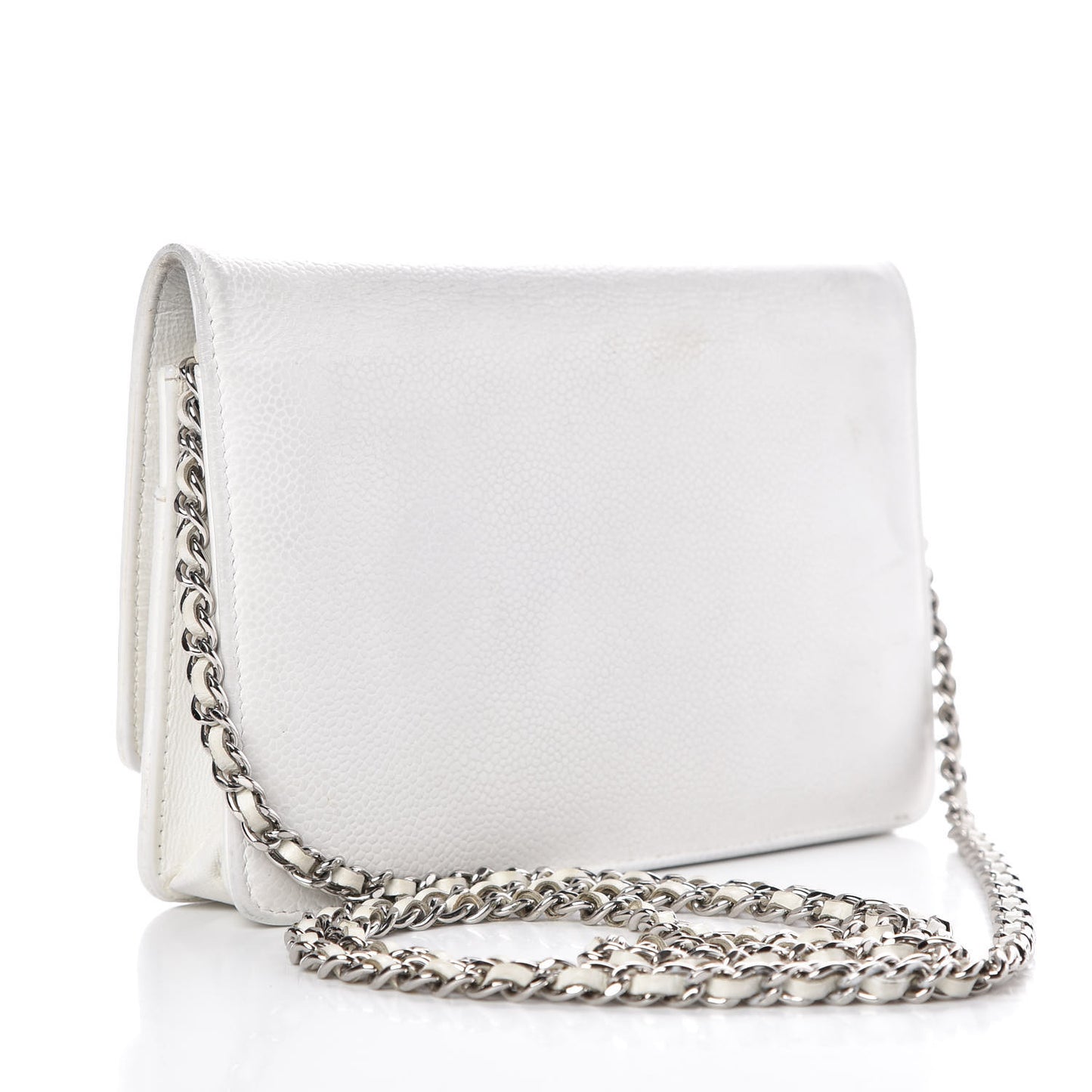 Caviar Timeless CC Wallet on Chain WOC White