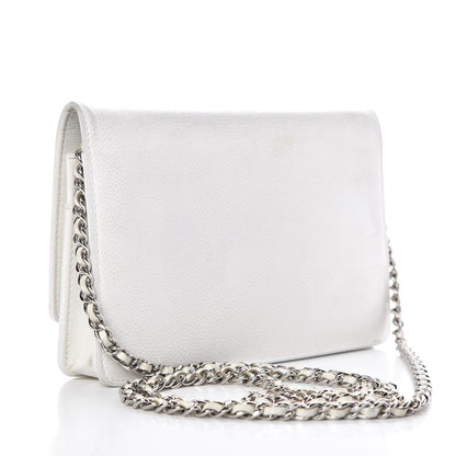 Chanel Caviar Timeless CC Wallet on Chain WOC White 3 of 13