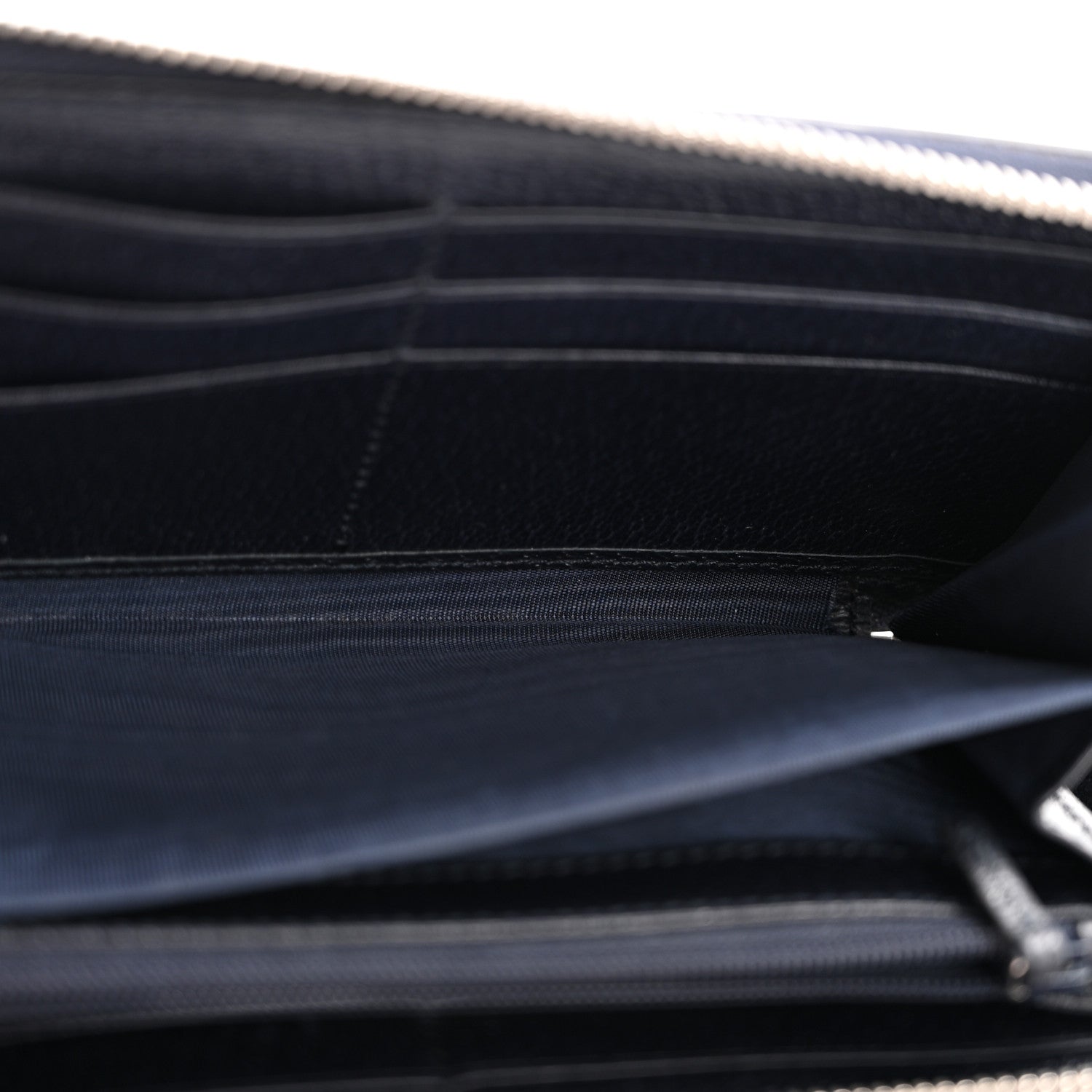 Gucci GG Supreme Monogram Textured Dollar Calfskin Web Ophidia Zip Around Wallet Beige Blue 5 of 9