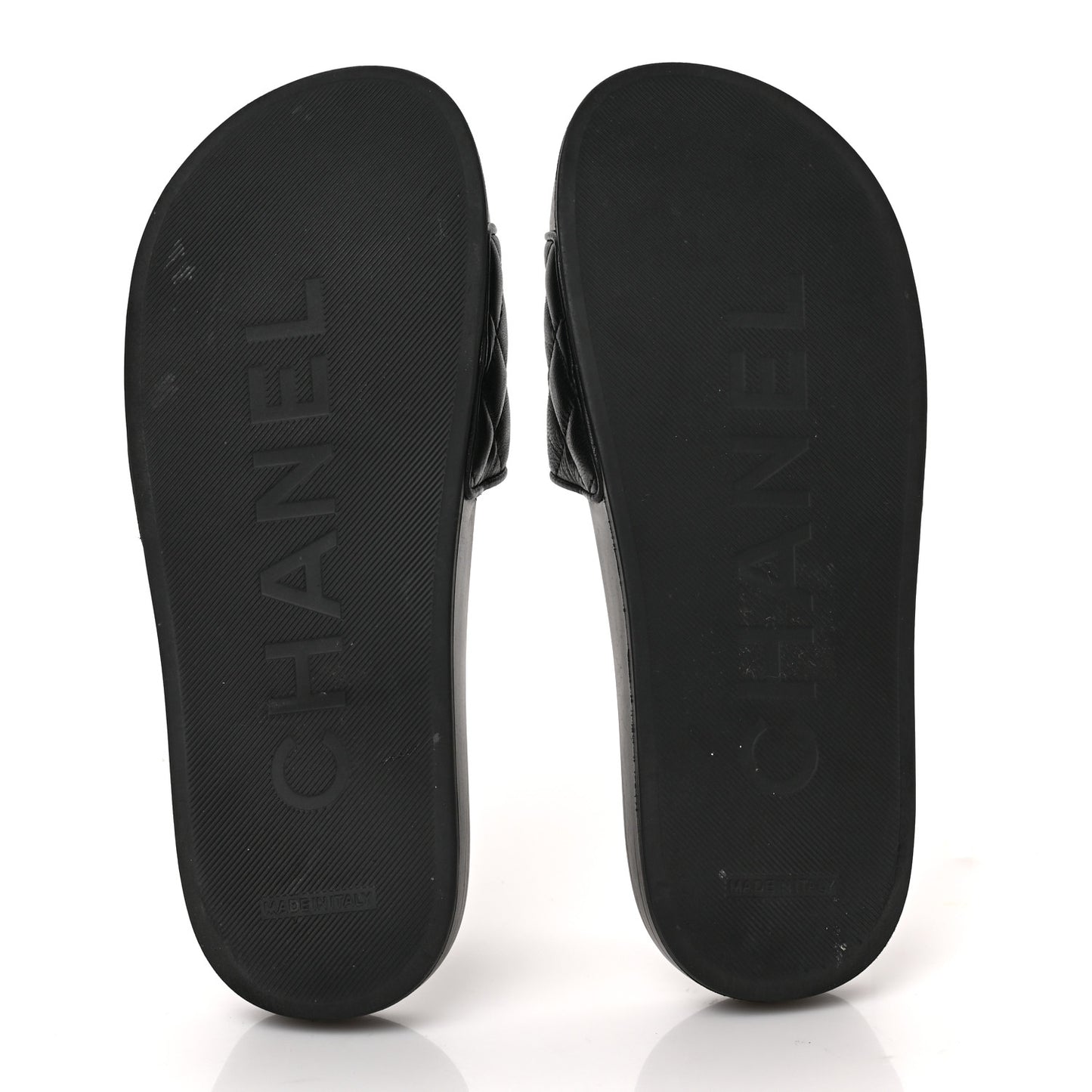 Lambskin Quilted CC Mules Sandals 37 Black