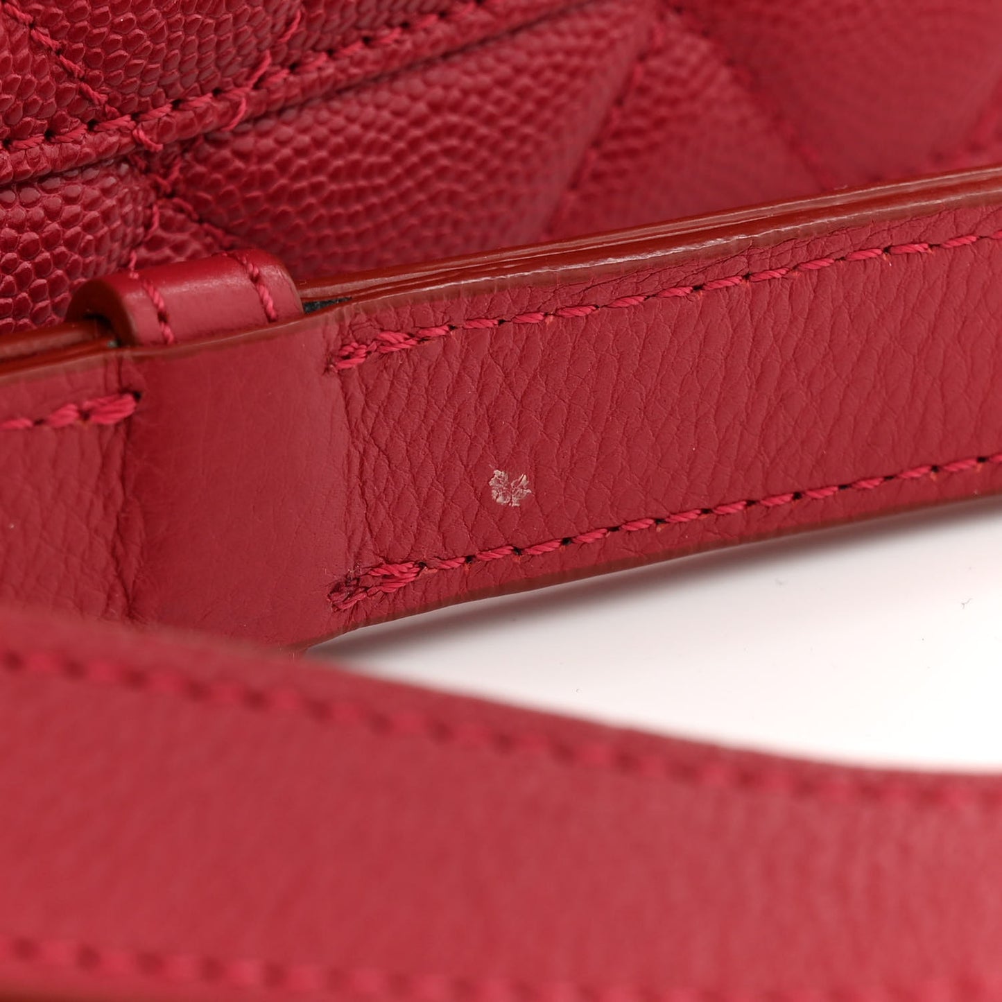 Caviar Quilted Small Studded Flap Red