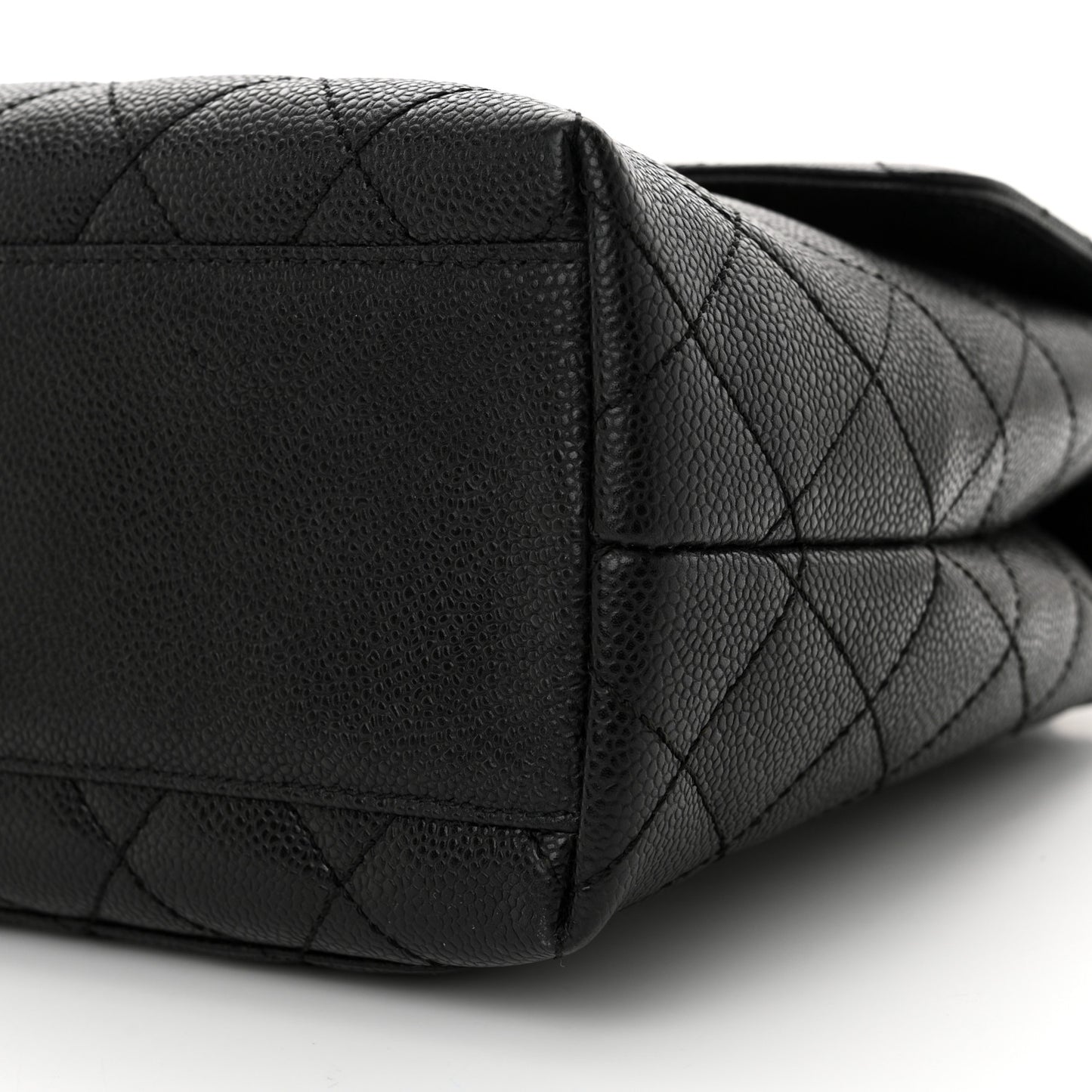 Caviar Quilted Jumbo Kelly Flap Black