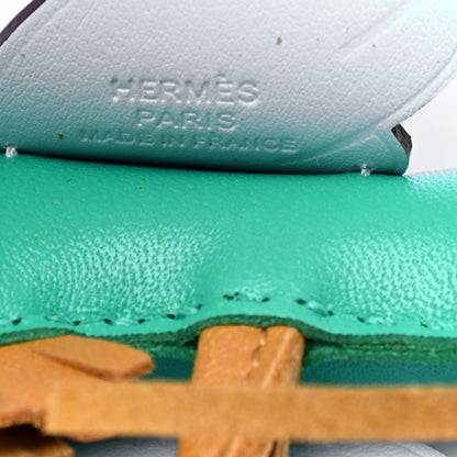 Hermes Milo Lambskin Grigri Rodeo Pegase Horse Bag Charm PM Menthe Sesame Bleu Brume 5 of 5