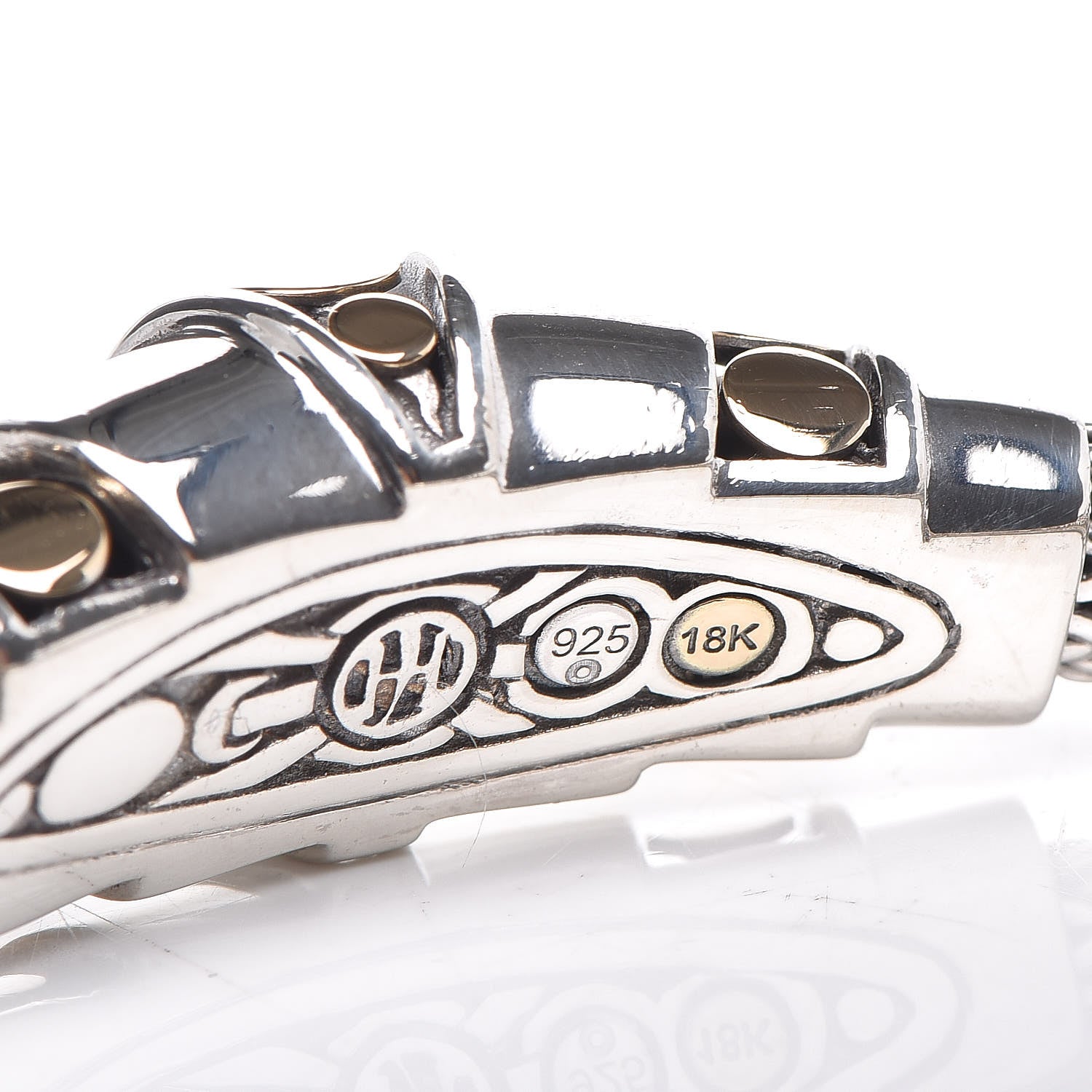John Hardy Sterling Silver 18K Yellow Gold Dot Deco Station Bracelet 4 of 5