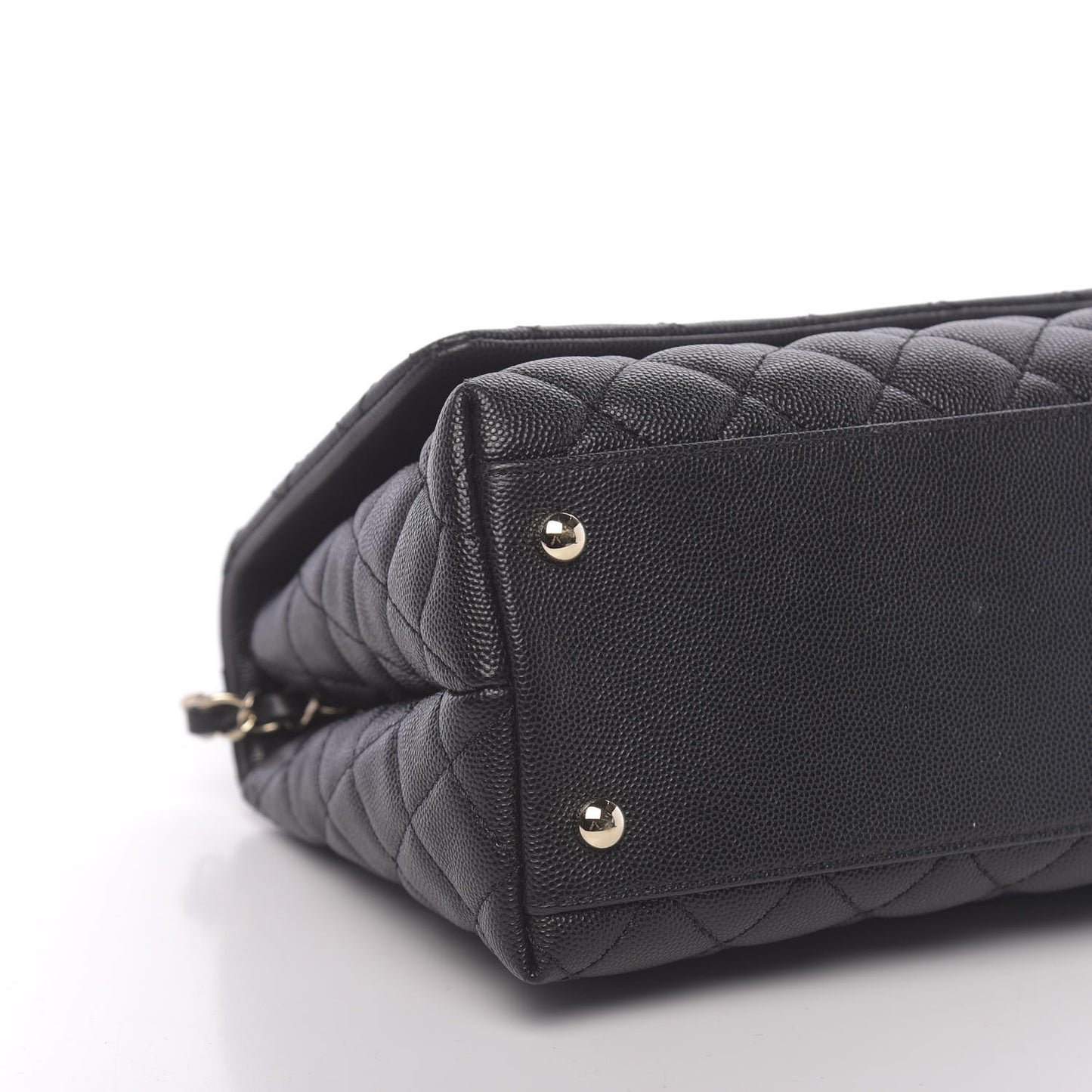Caviar Quilted Small Coco Handle Flap Black