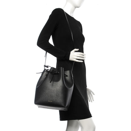 Mansur Gavriel Saffiano Bucket Bag Black Flamma 2 of 7