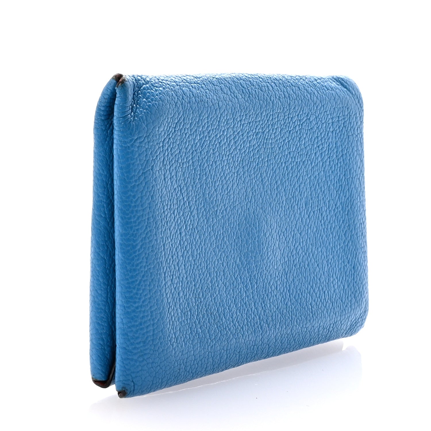 Hermes Chevre Mysore Verso Calvi Card Case Bleu Frida Cuivre 3 of 6