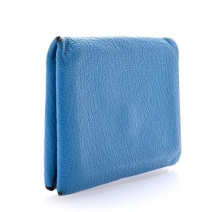 Hermes Chevre Mysore Verso Calvi Card Case Bleu Frida Cuivre 3 of 6