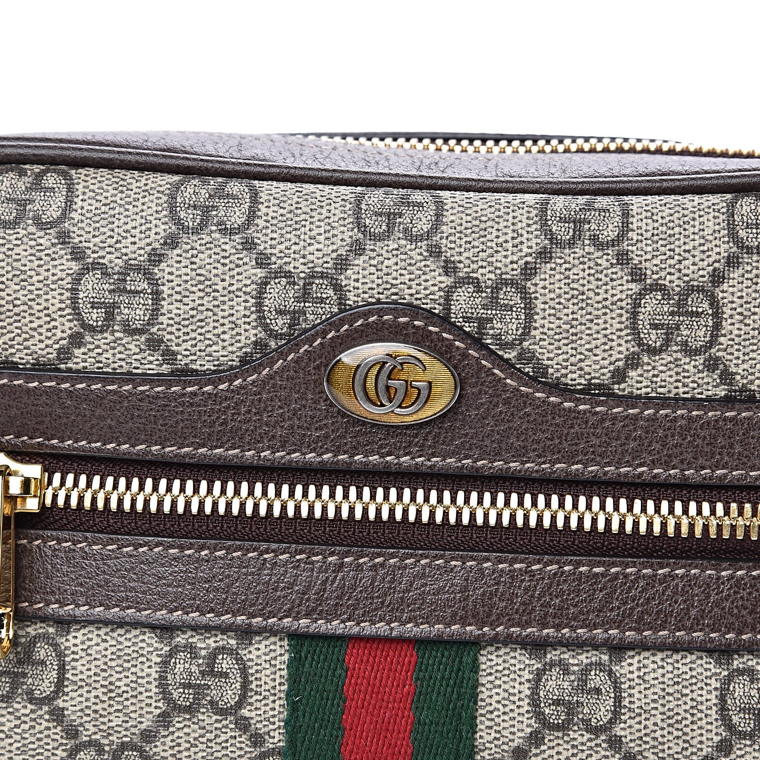 Gucci GG Supreme Monogram Web Small Ophidia Belt Bag 95 38 Dark Brown 8 of 11