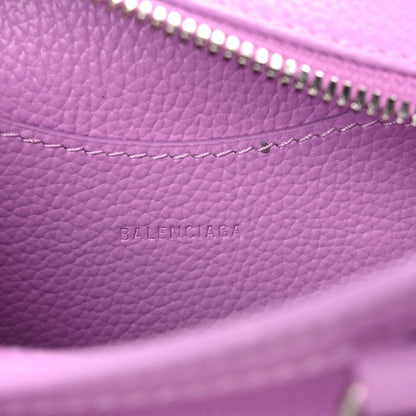 Balenciaga Grained Calfskin Neo Classic Silver Hardware Nano City Crossbody Lilac 5 of 8