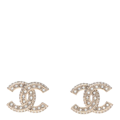 Chanel Crystal CC Earrings Gold 1 of 4