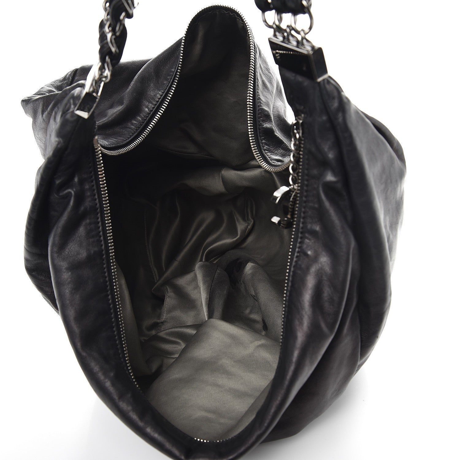 Chanel Lambskin Large Rock and Chain Hobo Black 6 of 14
