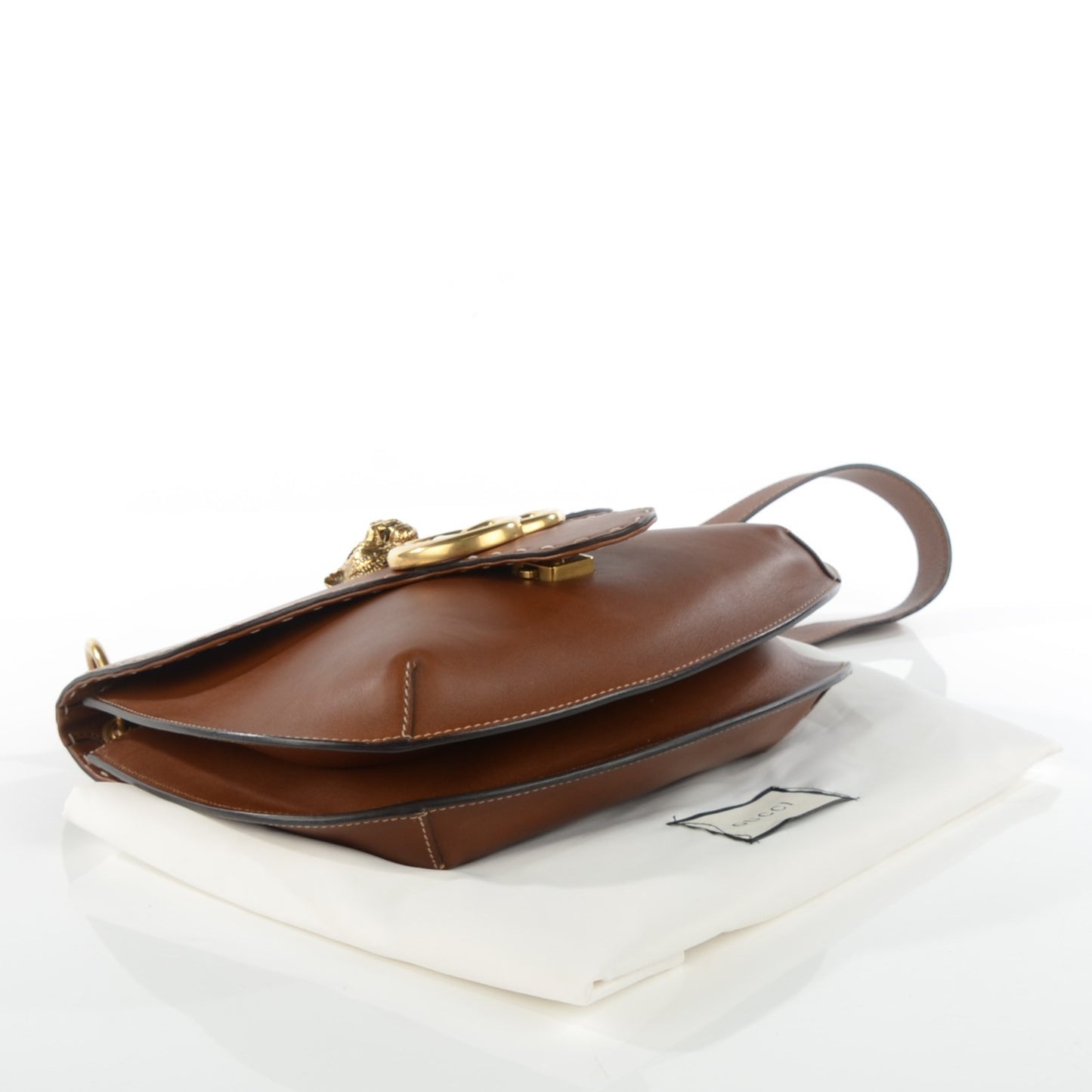 Calfskin Feline GG Marmont Flap Shoulder Bag Cuir
