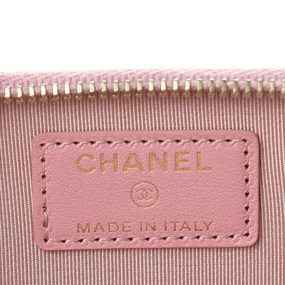 Chanel Iridescent Caviar Quilted Zipped Key Holder Case Rose Pink 5 of 8