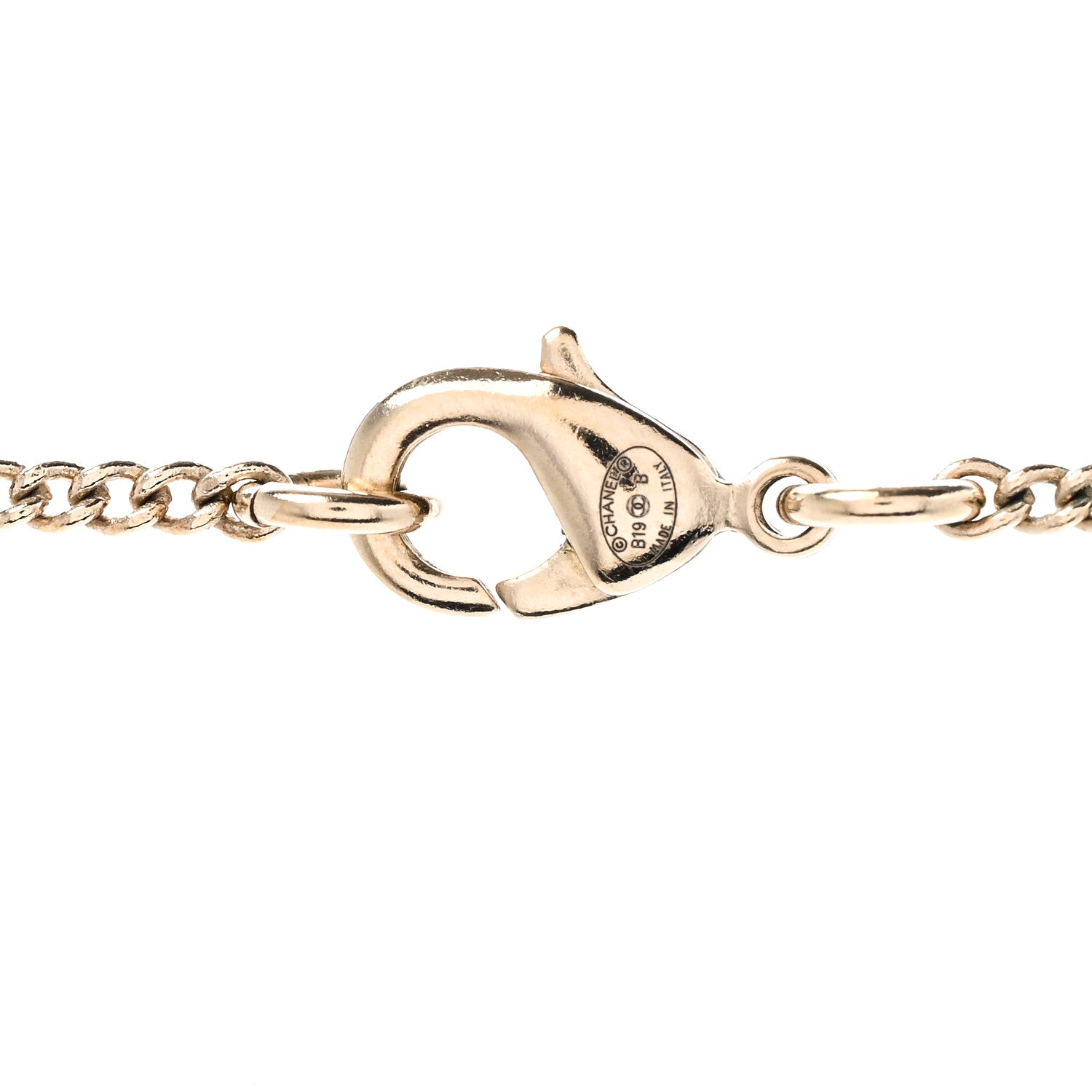 Chanel Crystal Pearl CC Chain Necklace Gold Black 4 of 4