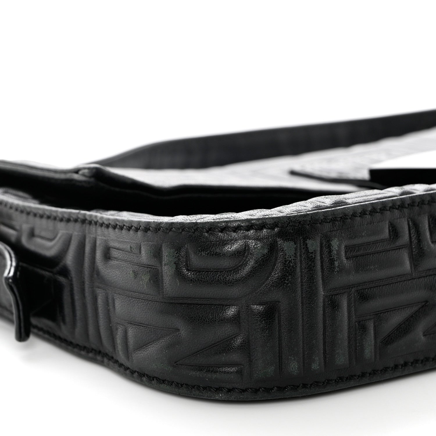 Fendi Nappa Logo Embossed Baguette Black 9 of 10