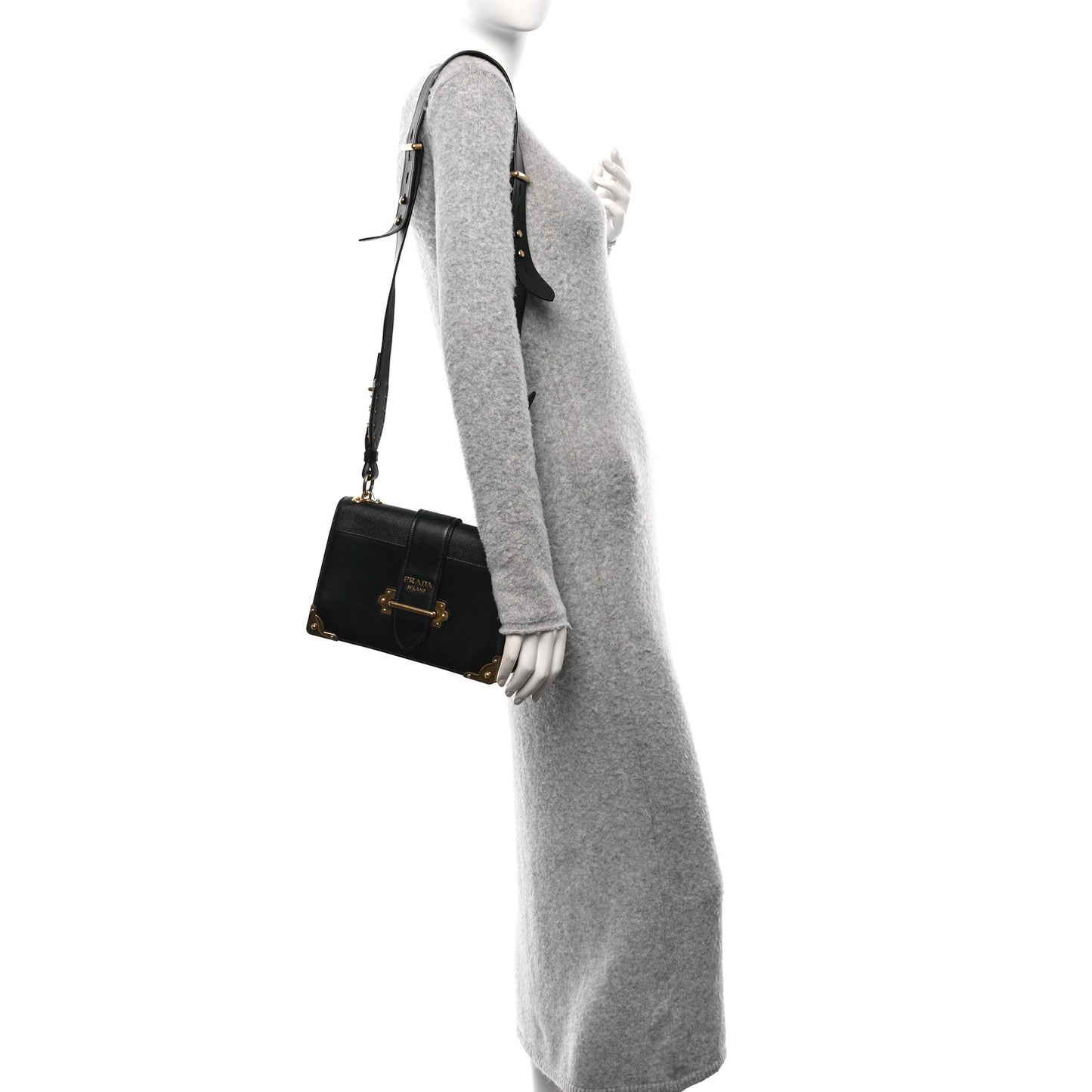 City Calf Saffiano Cahier Bag Black