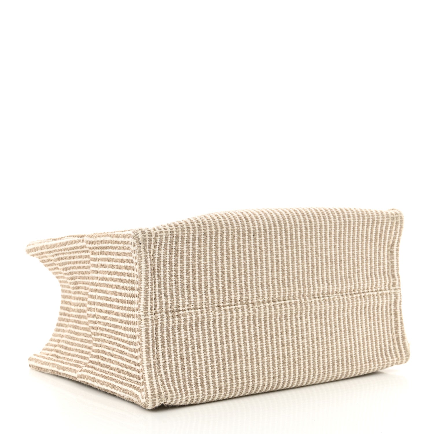 Celine Canvas Calfskin Striped Triomphe Small Cabas Beige 3 of 12