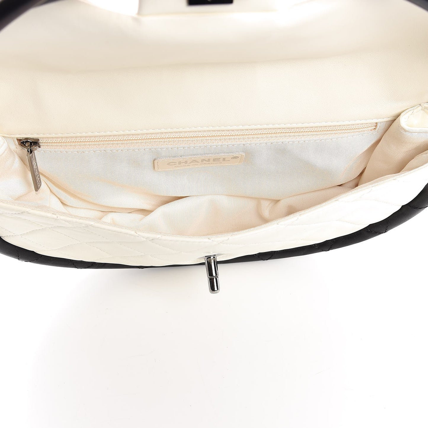 Quilted Lambskin Small Hula Hoop Flap Ivory