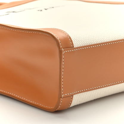 Celine Canvas Calfskin Logo Print Small Vertical Cabas Natural Tan 8 of 10