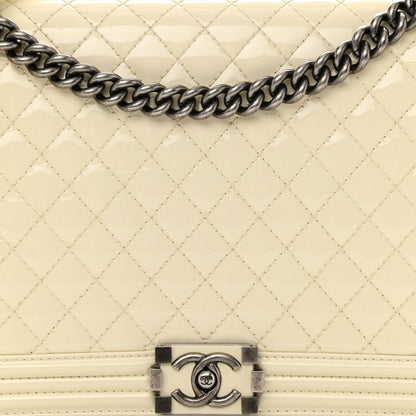 Chanel Patent Quilted Large Boy Flap White 8 of 8