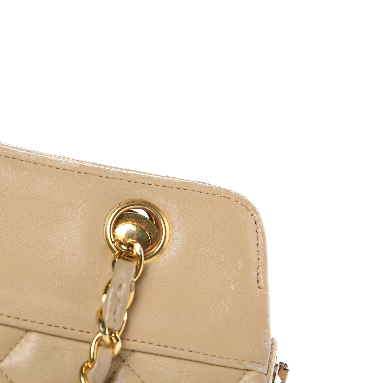 Chanel Lambskin Quilted Shoulder Bag Beige 14 of 17