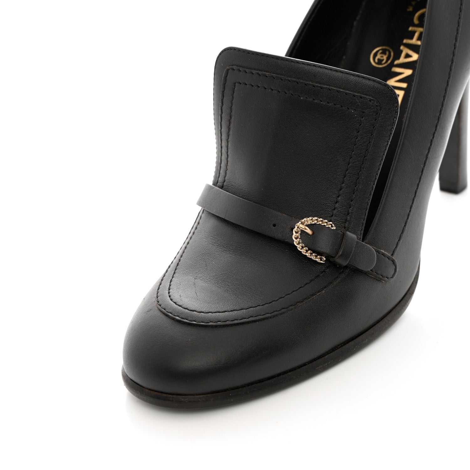 Chanel Calfskin Buckle Pumps 39.5 Brown 9 of 12