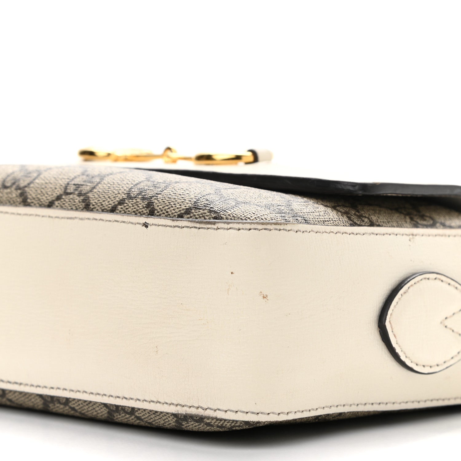Gucci GG Supreme Monogram Small Horsebit 1955 Shoulder Bag Beige Mystic White 12 of 19