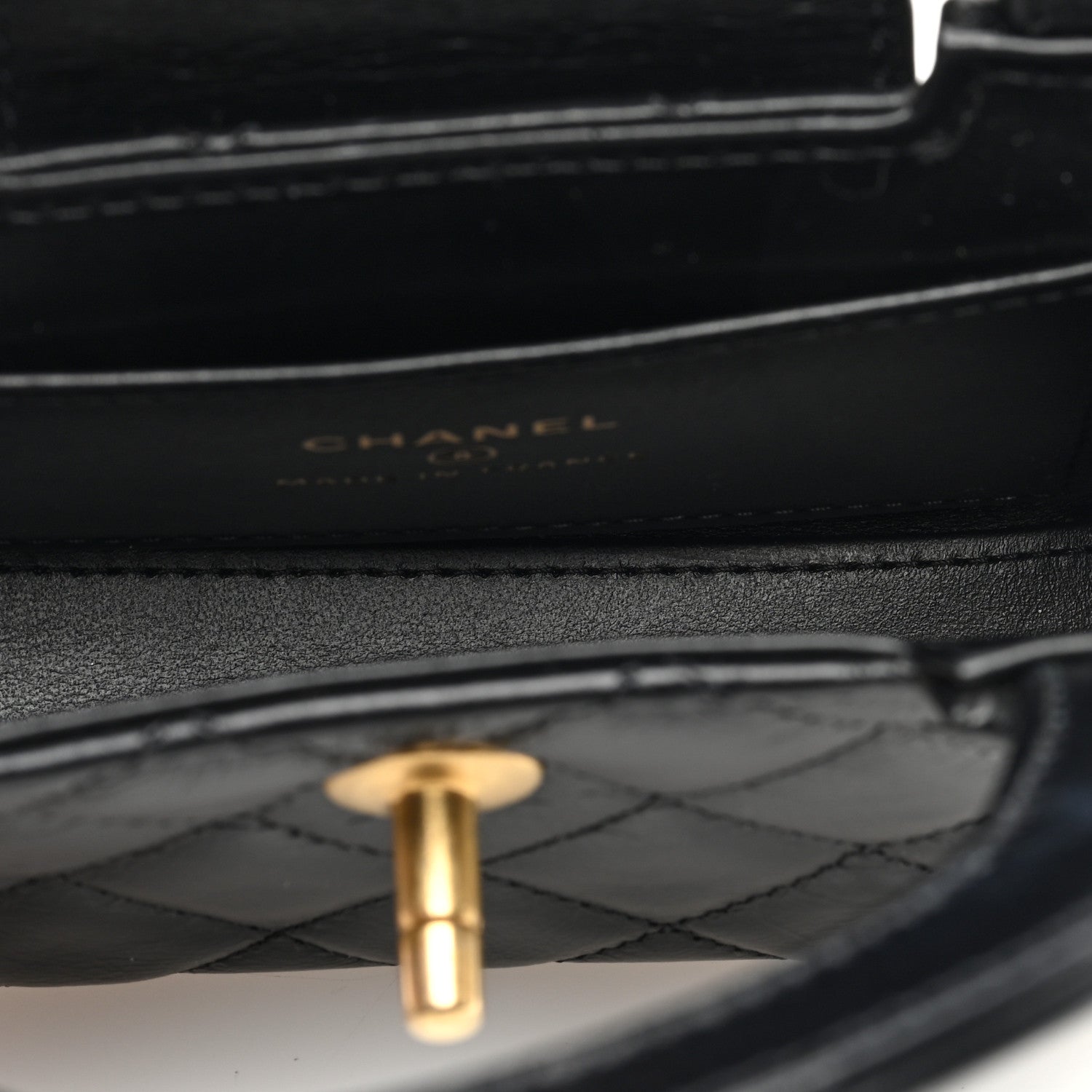 Chanel Shiny Aged Calfskin Quilted Mini Nano Kelly Shopper Black 5 of 11